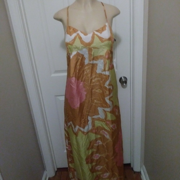 NWT Susana Monaco 100% Silk Maxi Dress Size 4 - Picture 1 of 3